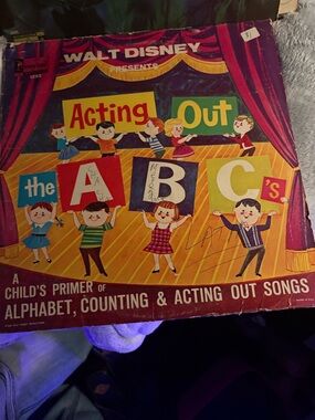 Walt Disney Acting Out the ABCs Kids Record - Colorful Illustration Cover